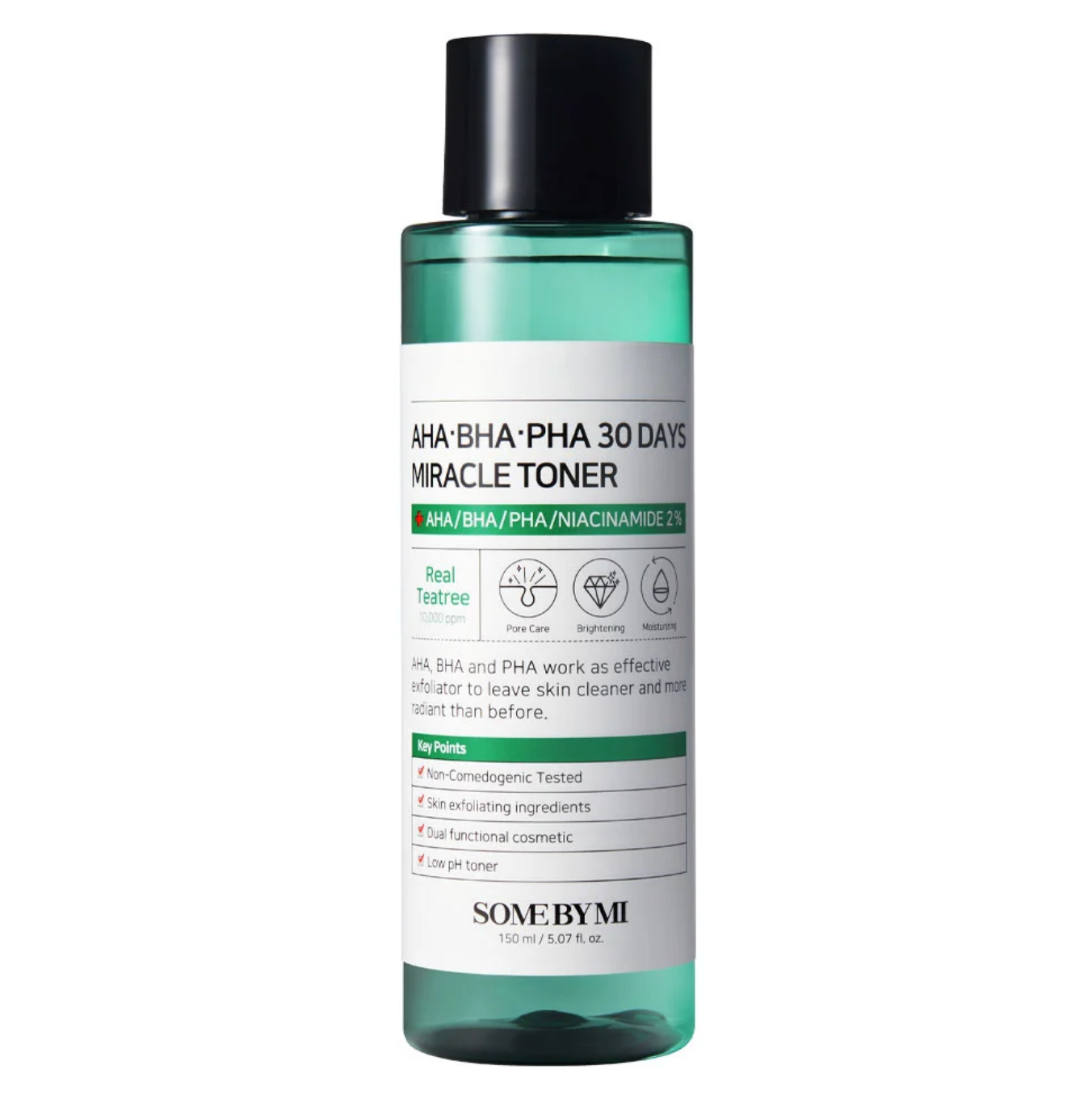 Some By Mi AHA BHA PHA 30 Days Miracle Toner is een exfoliërende toner die de huid zijn natuurlijke ph balanceert en de huid hydrateert