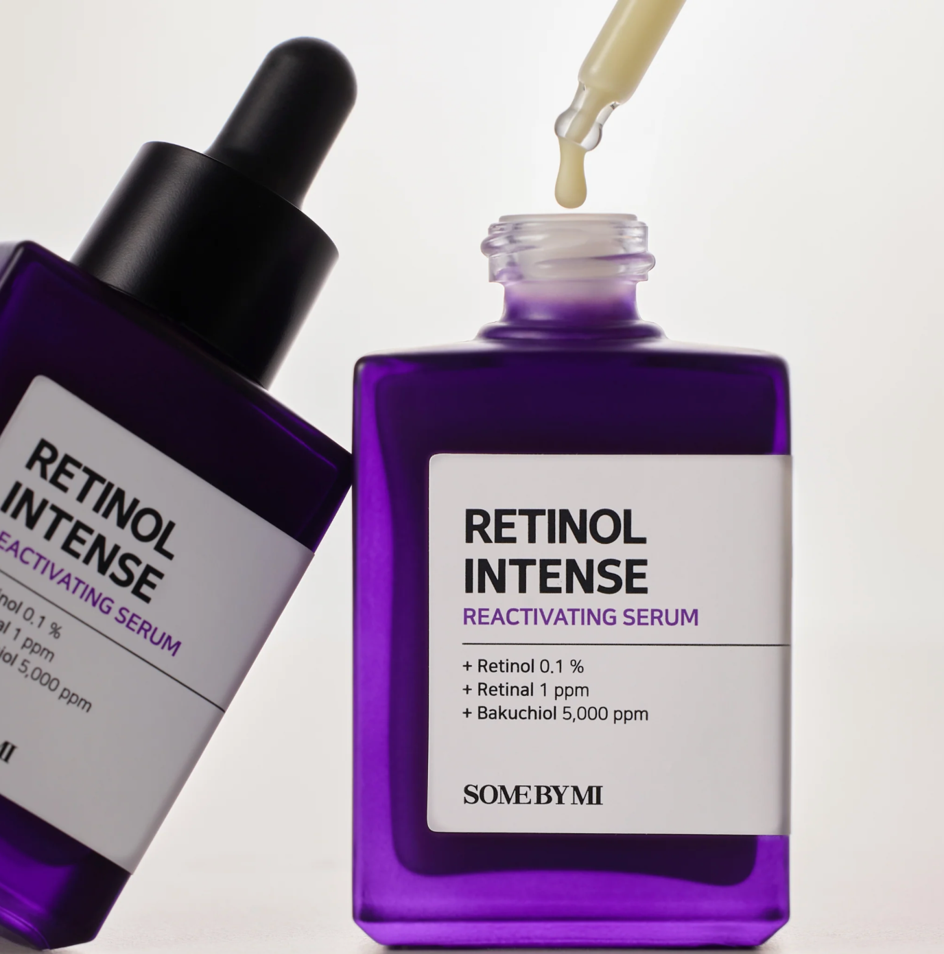 Some By Mi Retinol Intense Reactivating Serum is een anti-aging serum die de zichtbaarheid van rimpels en fijne lijntjes vermindert en de beschadigde huid herstelt. Dit serum is geformuleerd met Retinol, Retinal en Bakuchiol.