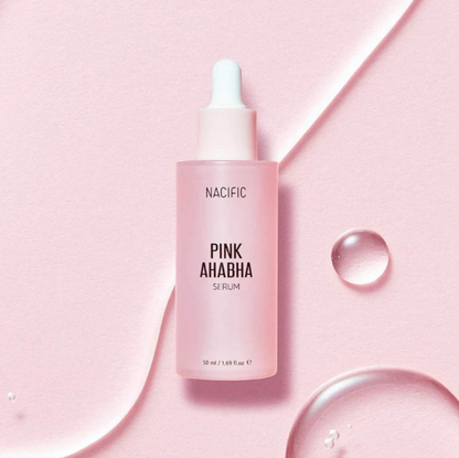 Nacific Pink AHA BHA Serum is een multifunctioneel serum dat exfolieert, de elasticiteit verbetert en hydrateert. AHA en BHA verwijderen op milde wijze dode huidcellen om de celvernieuwing te stimuleren