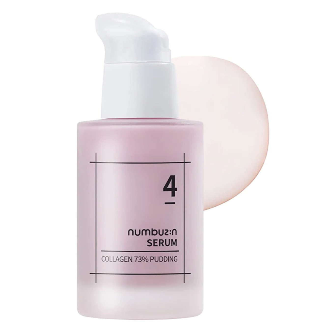 Numbuzin No.4 Collagen 74% Pudding Serum is geformuleerd met 73% collageen, 8 verschillende soorten hyaluronzuren en gehydrolyseerde elastine om droogheid tegen te gaan