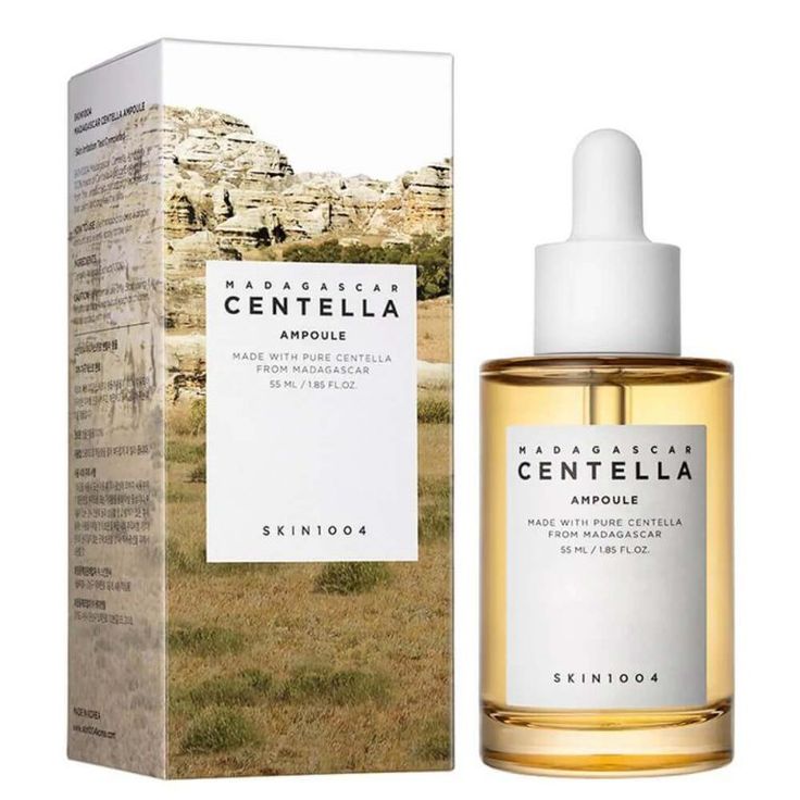 Skin1004 Madagascar Centella Ampoule bestaat uit 100% Centella Asiatica Extract om de huid te hydrateren en de huidbarrière te herstellen.